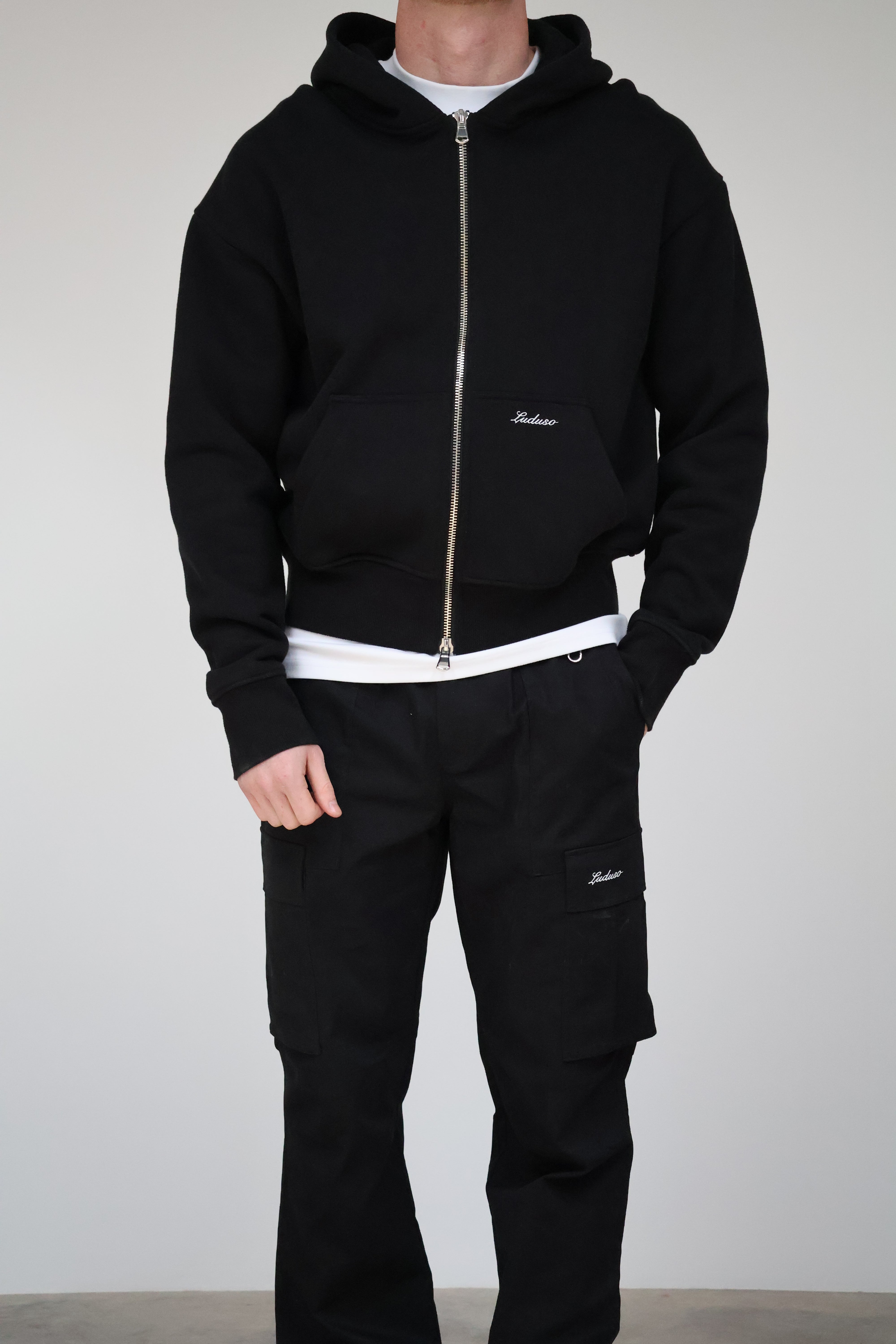 Heavyweight Zip-Through Black